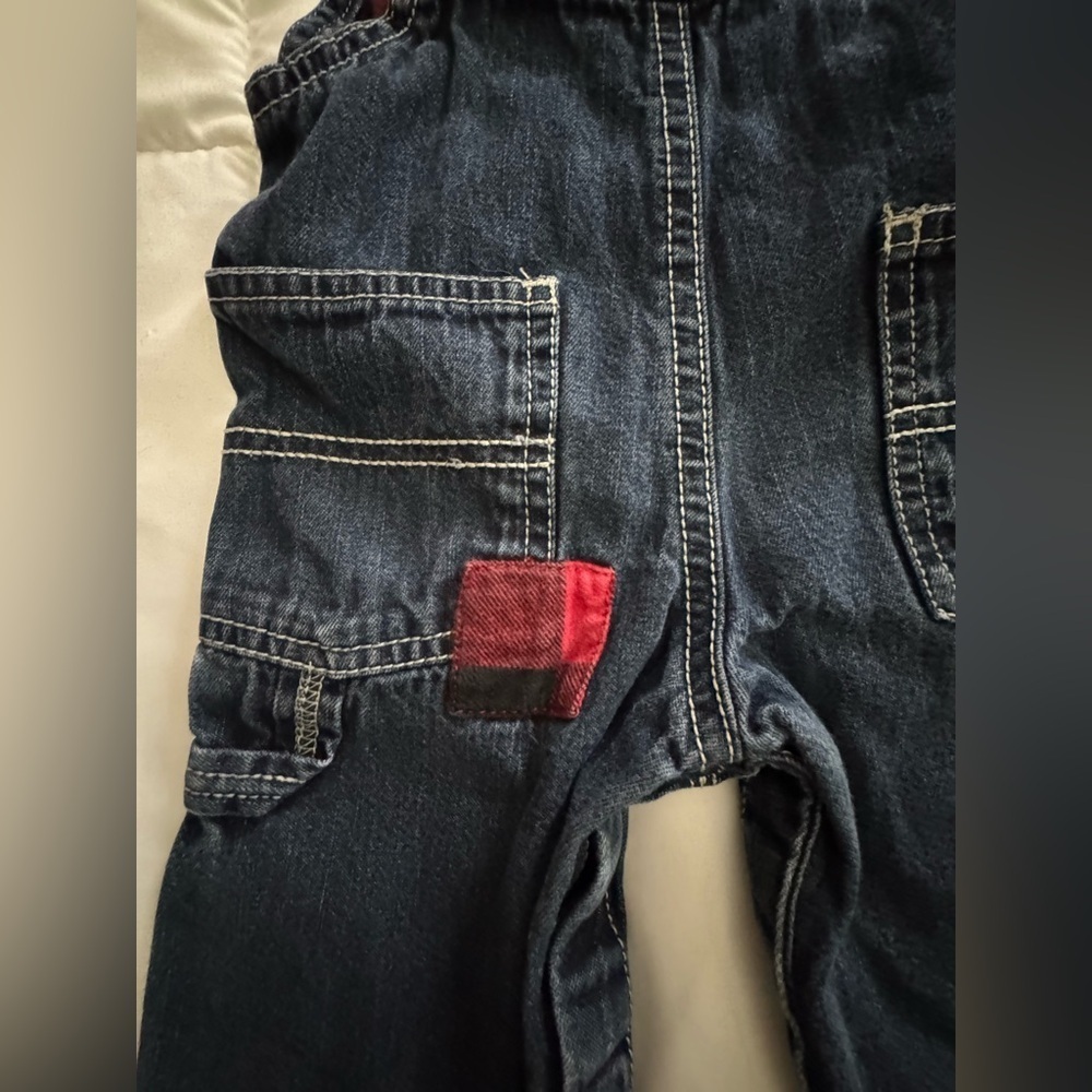 OshKosh B'gosh Kids Overalls - Blue with Red Patches - Picture 7 of 10